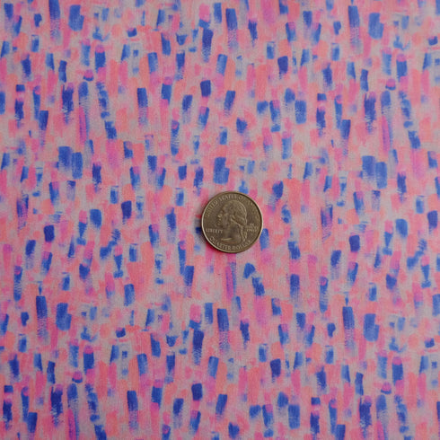 Rain Brush Strokes Blue Pink Cotton